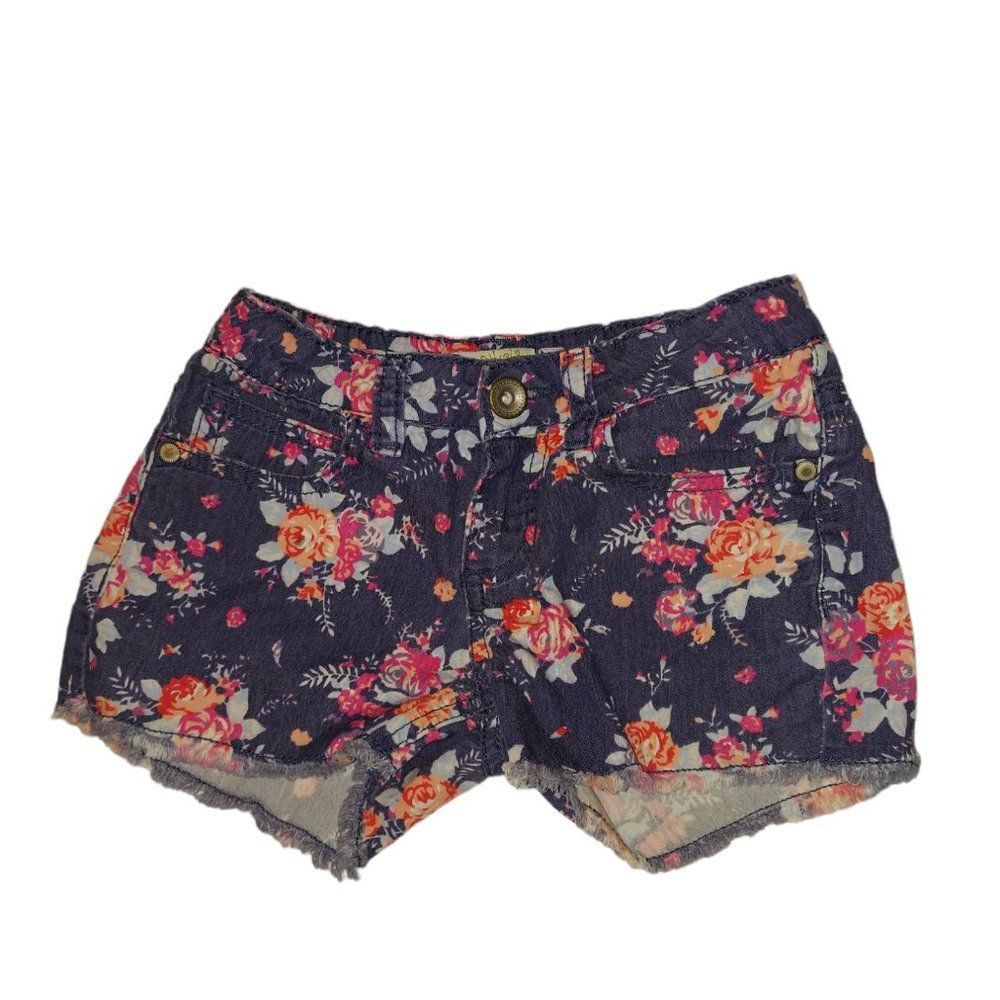 Squeeze Girls Floral Pattern Jean Shorts